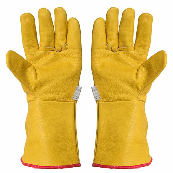 GUANTE PROTECCION SOLDADOR 34 CM. TALLA UNICA. SERRAJE VACUNO CON FORRO