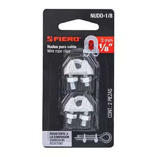 Blister Con 2 Perros Hierro Cable 1/8 Fiero